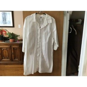 Main Street Blues long white blouse Sz L
